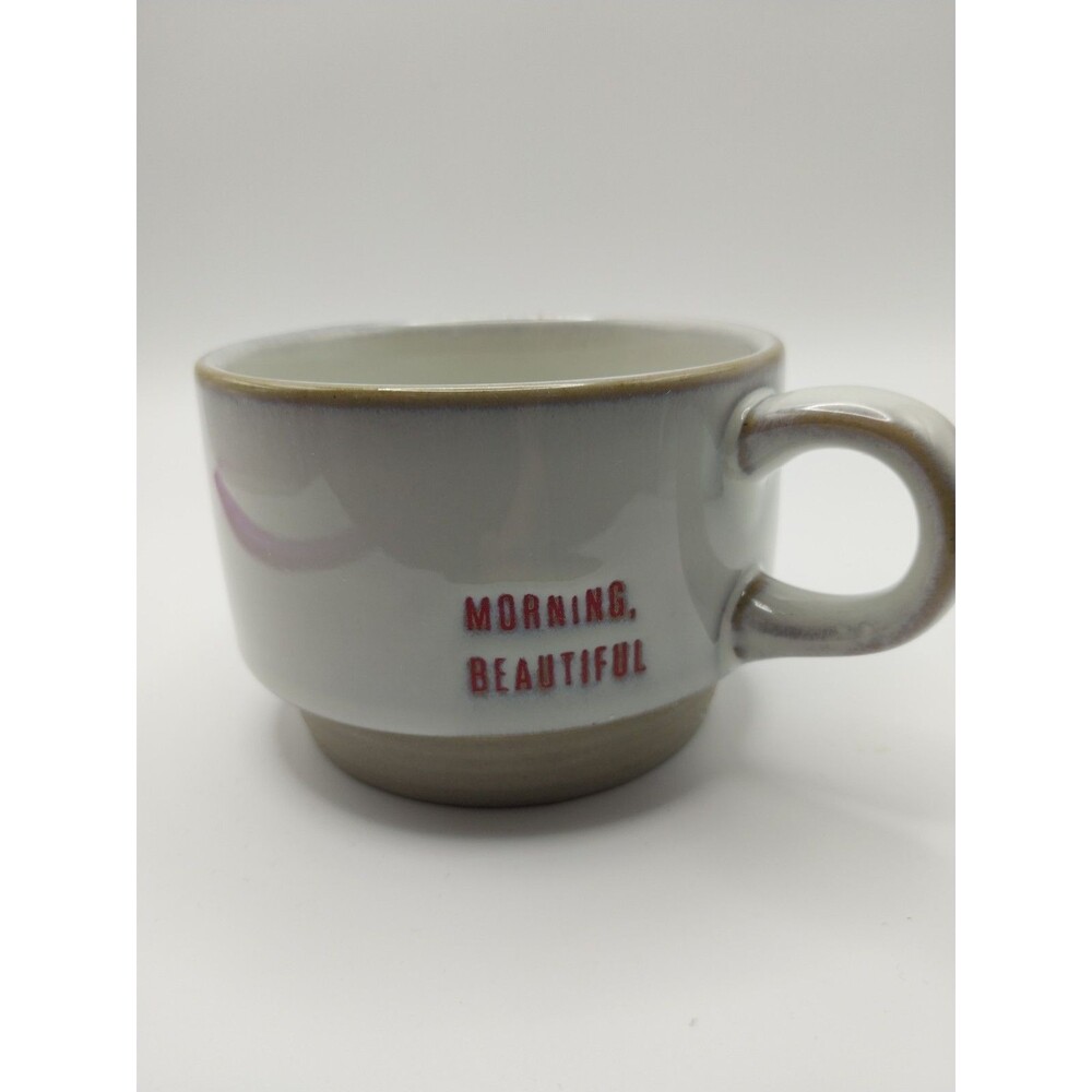HEARTH HAND MAGNOLIA  MORNING BEAUTIFUL COFFEE MUG BEIGE STONEWARE CUP